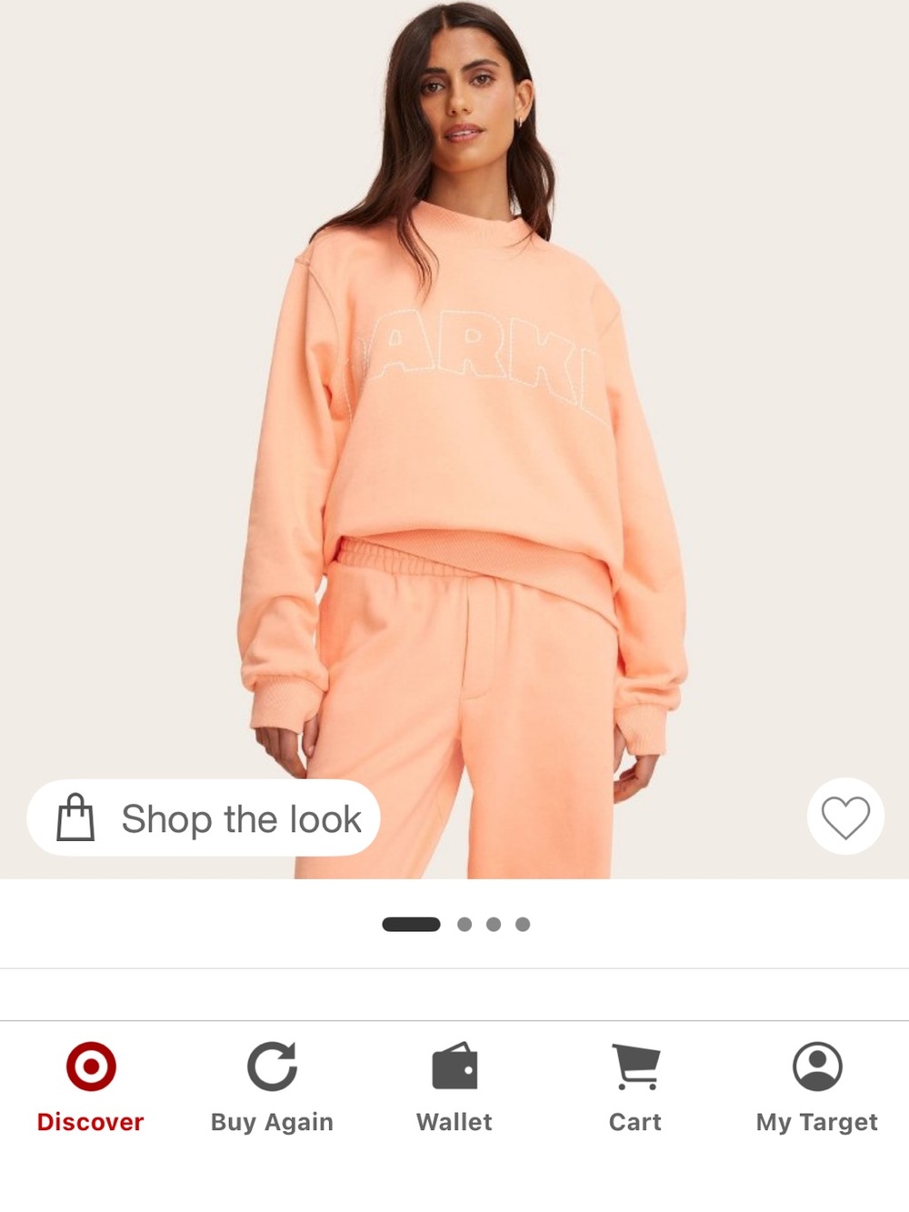 Parke x target  Peach Orange Crewneck Sweatshirt